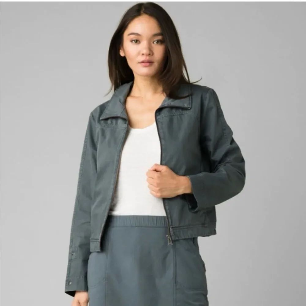 Prana Lookout Jacket Cropped Sz M Hemp Organic Cotton